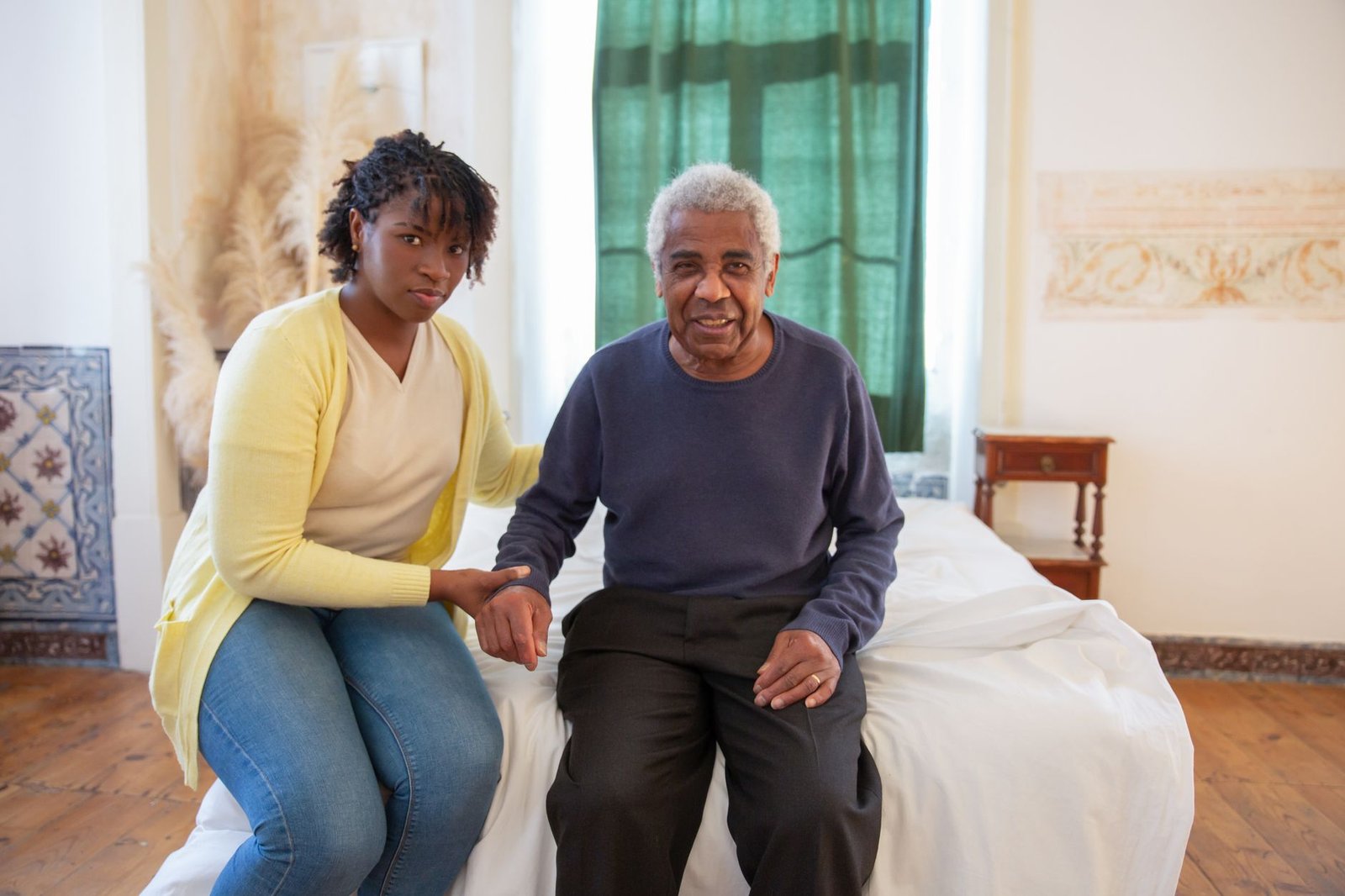 Family visiting a loved one who chose a state veterans home for long-term care over other options